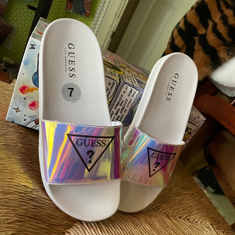 Guess Iridescent Slides